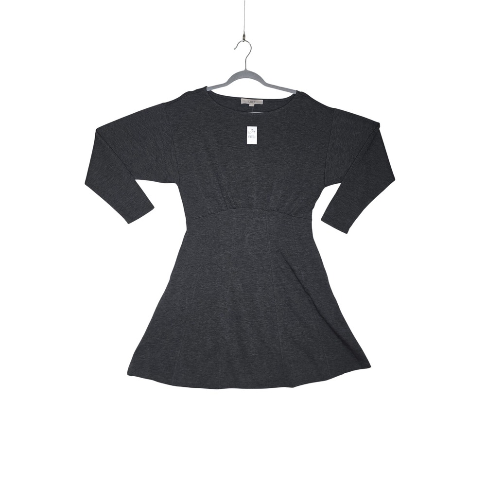 Loft Womens Charcoal Gray Knit Fit‎ and Flare Empire Waist Dress SzM NWT
Office